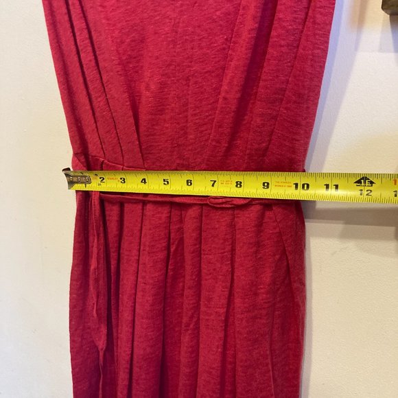 Agnès B Red Sleeveless Tie Back 100% Linen Dress sz S - Picture 7 of 12